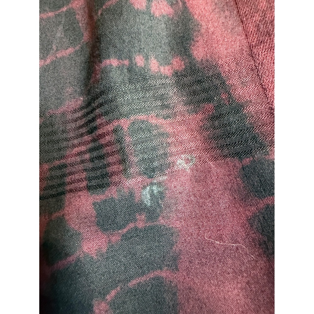 Affliction Mens 2XL Red Black Tie Dye Plaid Button Short Sleeve Shirt Alpha Co - Picture 7 of 7
